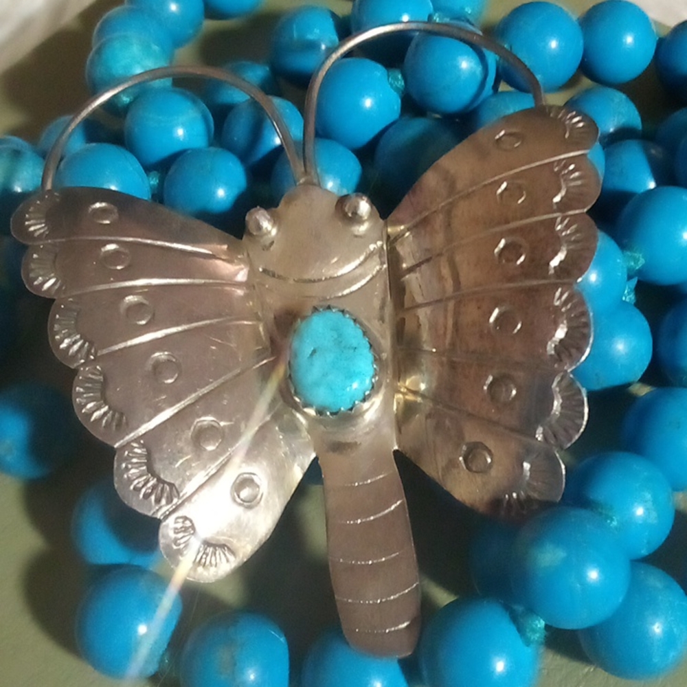 Navajo Sterling Butterfly pin  Pendant ONLY Vintage